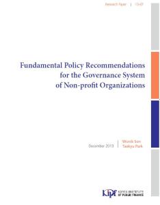 13-07 Fundamental Policy Recommendations for the Governance system of Non-profit Organizations cover image